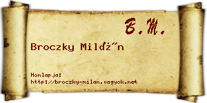 Broczky Milán névjegykártya